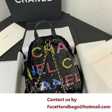 Chanel Sequins  &  Silver-Tone Metal Mini Backpack Bag AS4662 Black, Yellow, Pink  &  Blue 2025